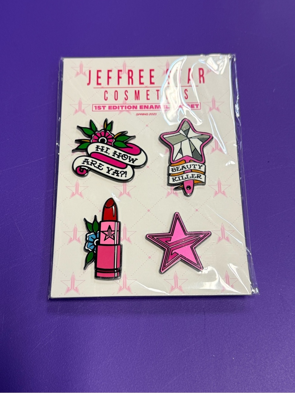 Jeffree Star Pink Lipstick & Star Enamel Pin Set